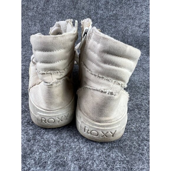 Roxy Summer Sky Mid Shoe Women's 7 White Canvas Lace Up Sneaker Zip Up - Picture 5 of 9